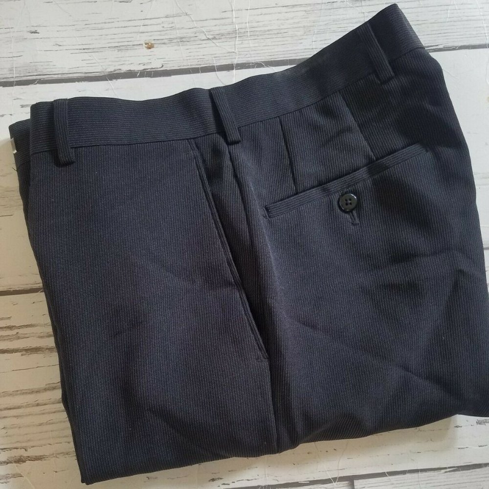 JF J. Ferrar Modern Fit Womens Dress Pants Slacks black white stripe 30x30